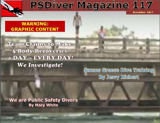 PSDiver Magazine Issue 117 Public Safety Diving Drowning Victim Body Recovery Divers Police Divers Suicide by Drowning